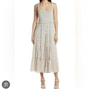 Astr the label midsummer floral smocked tiered dress Size M